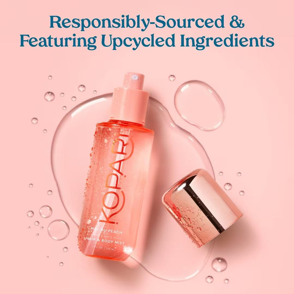 Kopari being applied to hair ends to leave long-lasting tropical scent without weighing hair down