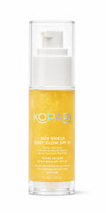 Kopari mini sun shield front tube showing SPF 50 and travel size benefit