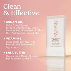 Kopari applying stick to face demonstrating quick, mess-free coverage for protection