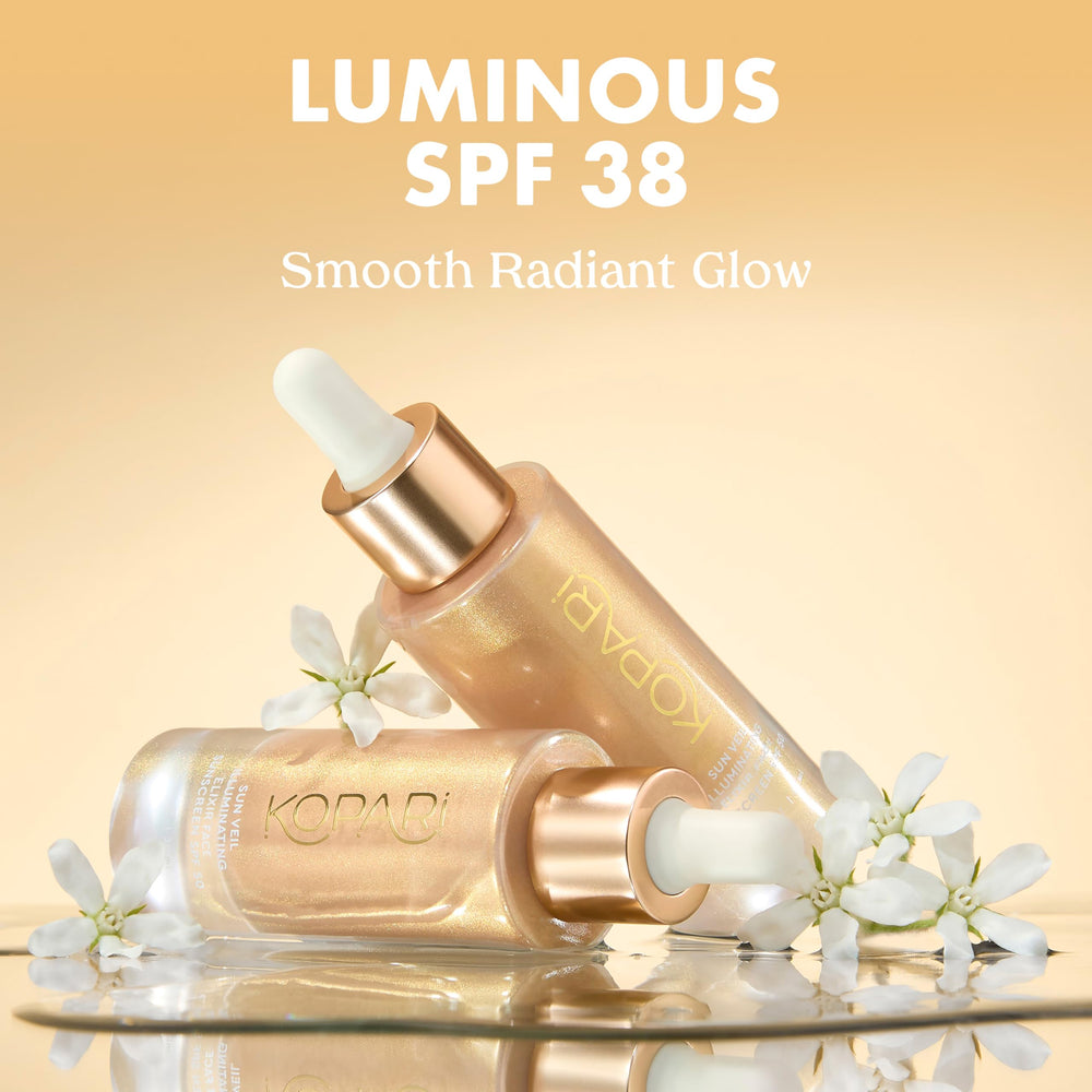 Kopari dispensing elixir texture illustrating lightweight application benefit
