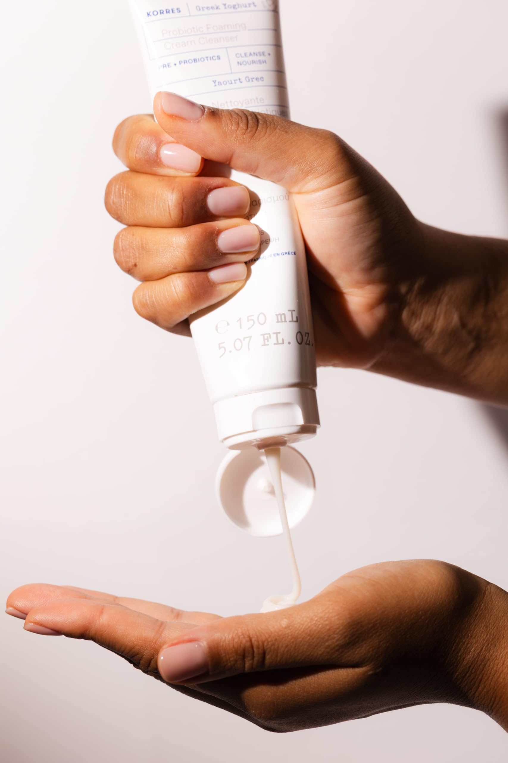 KORRES before-and-after makeup removal demonstrating effective cleansing
