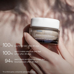 KORRES black pine application on hand demonstrating smooth absorption and plumping effect