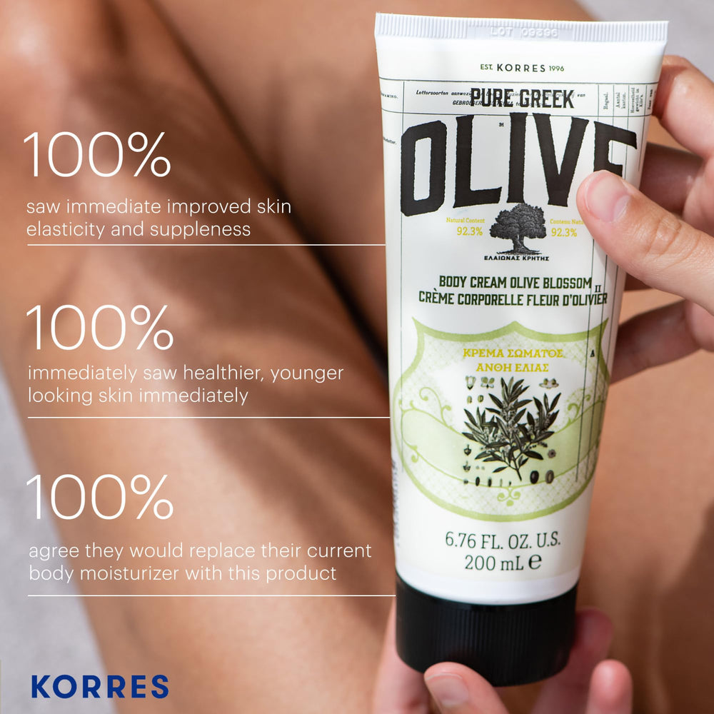 KORRES olive blossom ingredient detail highlighting natural sourcing