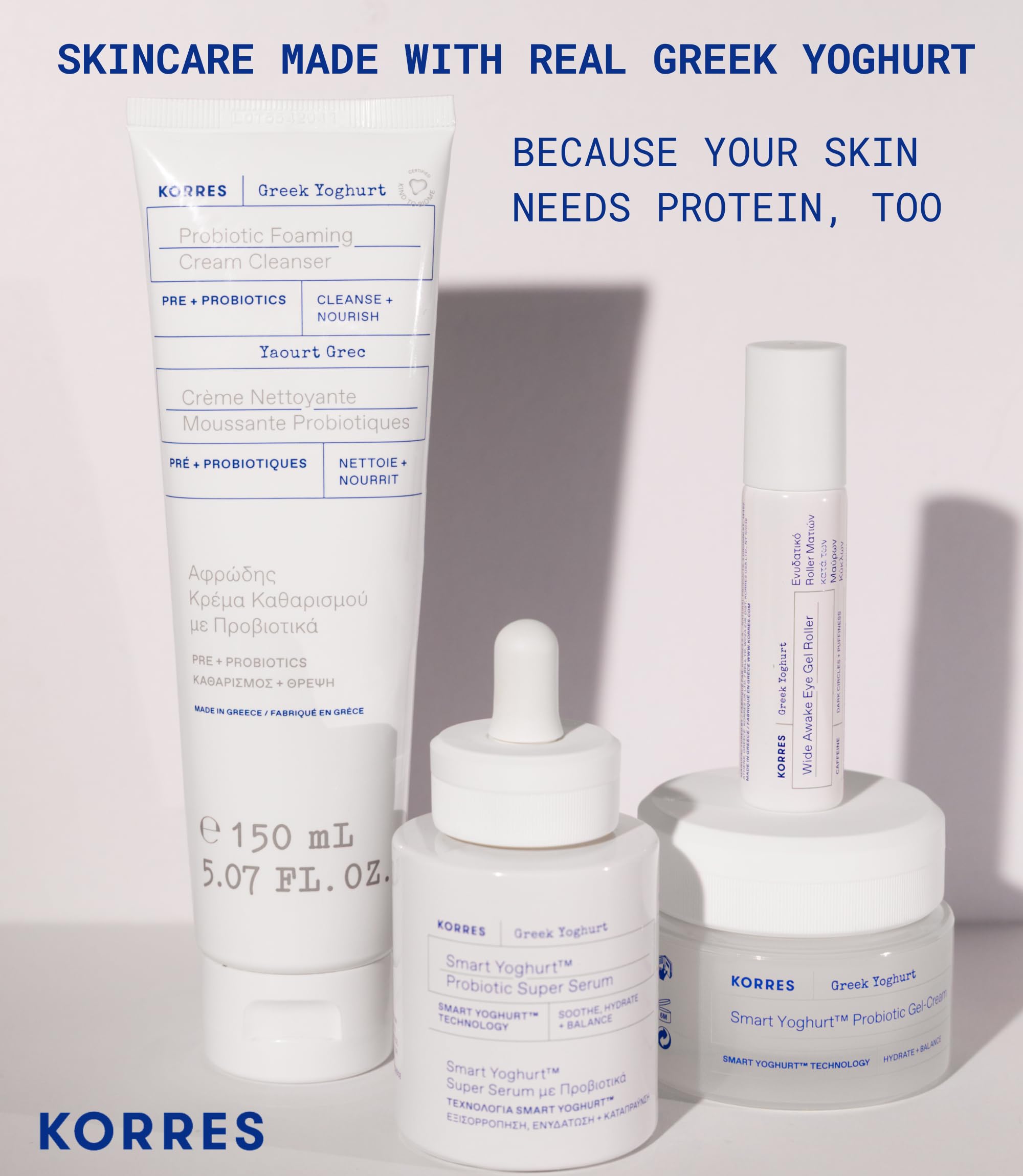 KORRES cleanser inside toiletry bag showing portability for travel