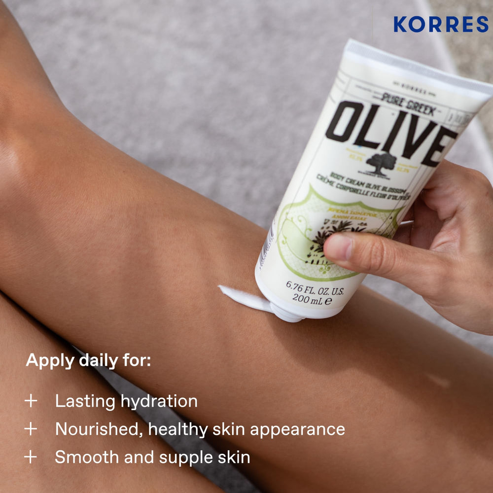KORRES cream next to hand showing 6.76 fl oz size
