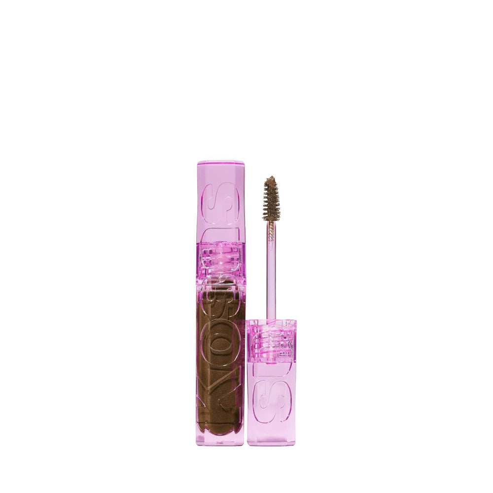 Kosas Air Brow front packaging showing medium brown shade and compact design benefit