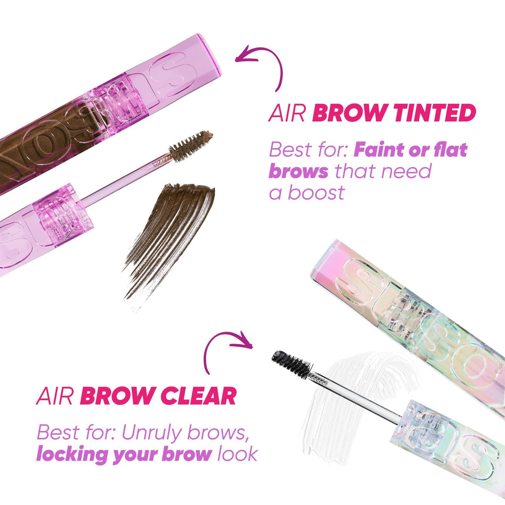 Kosas Air Brow open wand detail showing spoolie fibers for precise coating