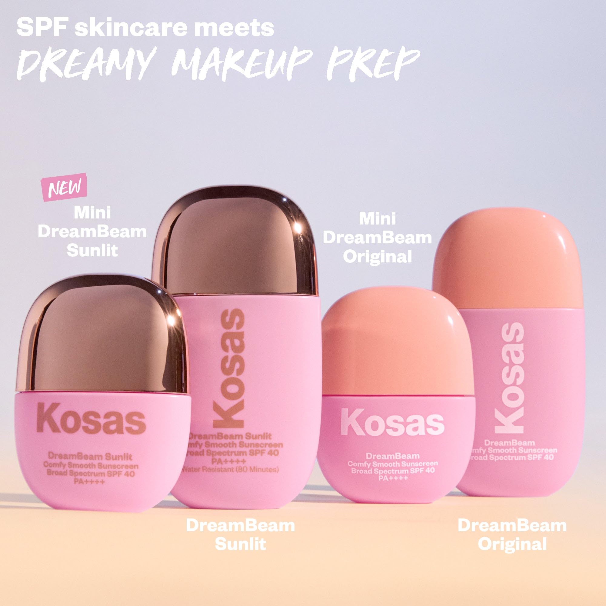 Kosas DreamBeam swatch on skin showing sheer finish and breathable coverage