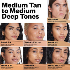 Kosas Revealer texture swatches for shade 06 O demonstrating blendable coverage