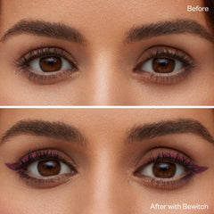 Kosas Night Violet swatch on skin showing rich, long-lasting pigment