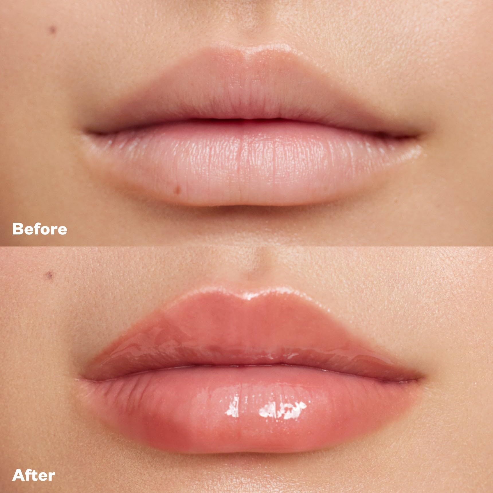 Kosas gloss layered over matte lipstick adding shine without heavy or sticky feel