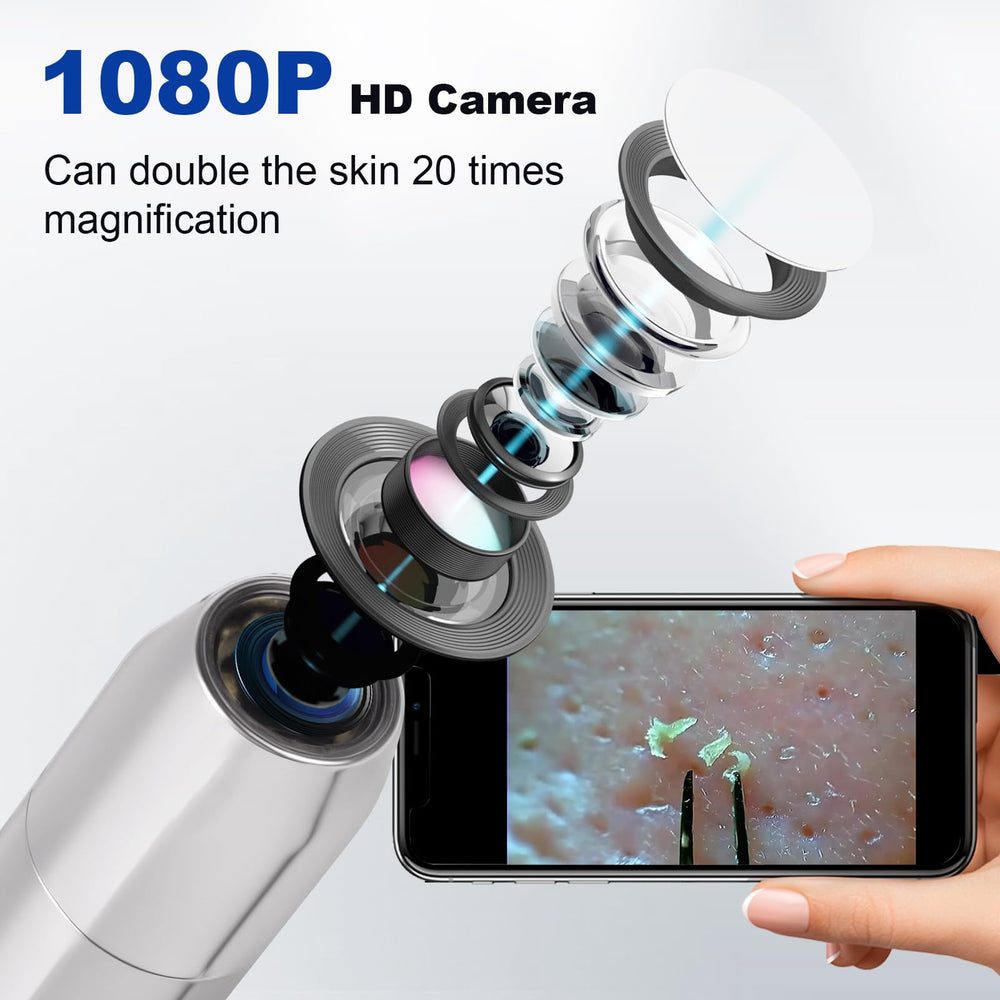 KOSIMAI close-up of 30x camera lens revealing precision and clearer pore targeting benefit
