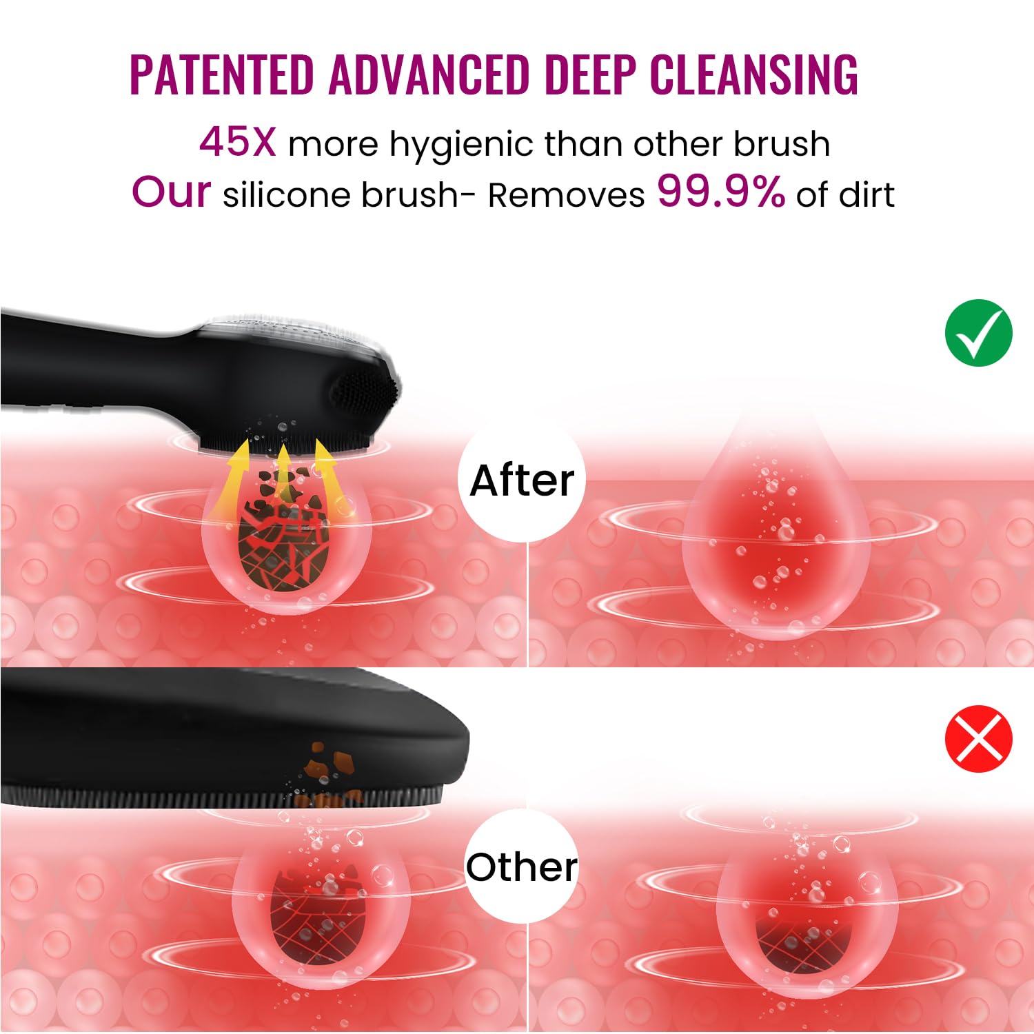 Kpyphm top nose brush heads designed for precise T-zone cleansing