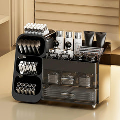 KQJS top compartments organized with brushes and lipsticks for quick access benefit