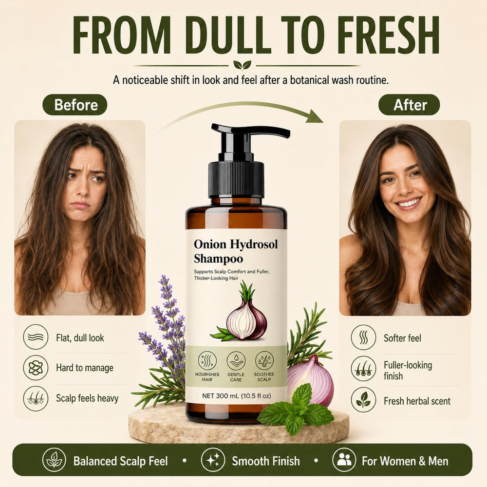 Kranla shampoo staged on bathroom shelf suggesting routine