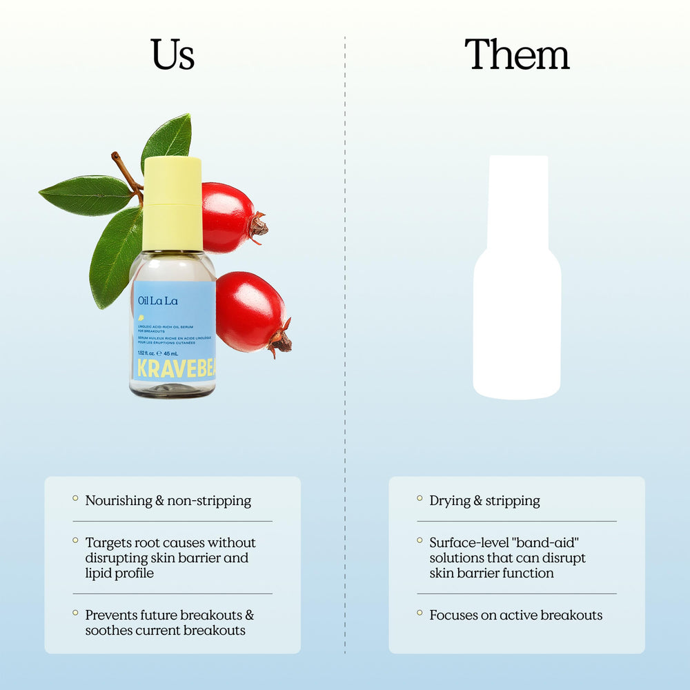 KraveBeauty applying oil to cheek closeup illustrating gentle spreadability and calming effect