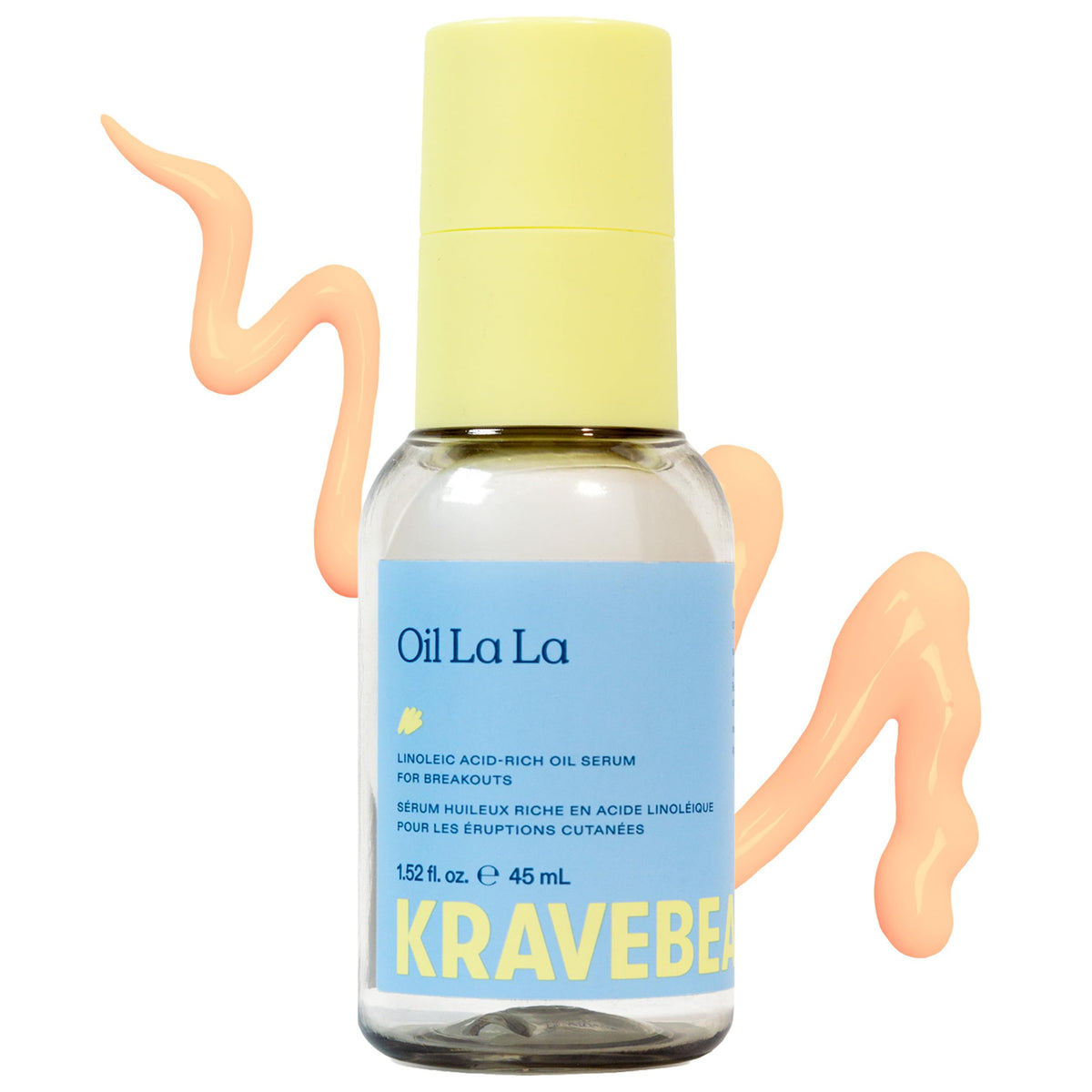 KraveBeauty front packaging of Oil La La showing compact bottle and calming design benefit visible hydration