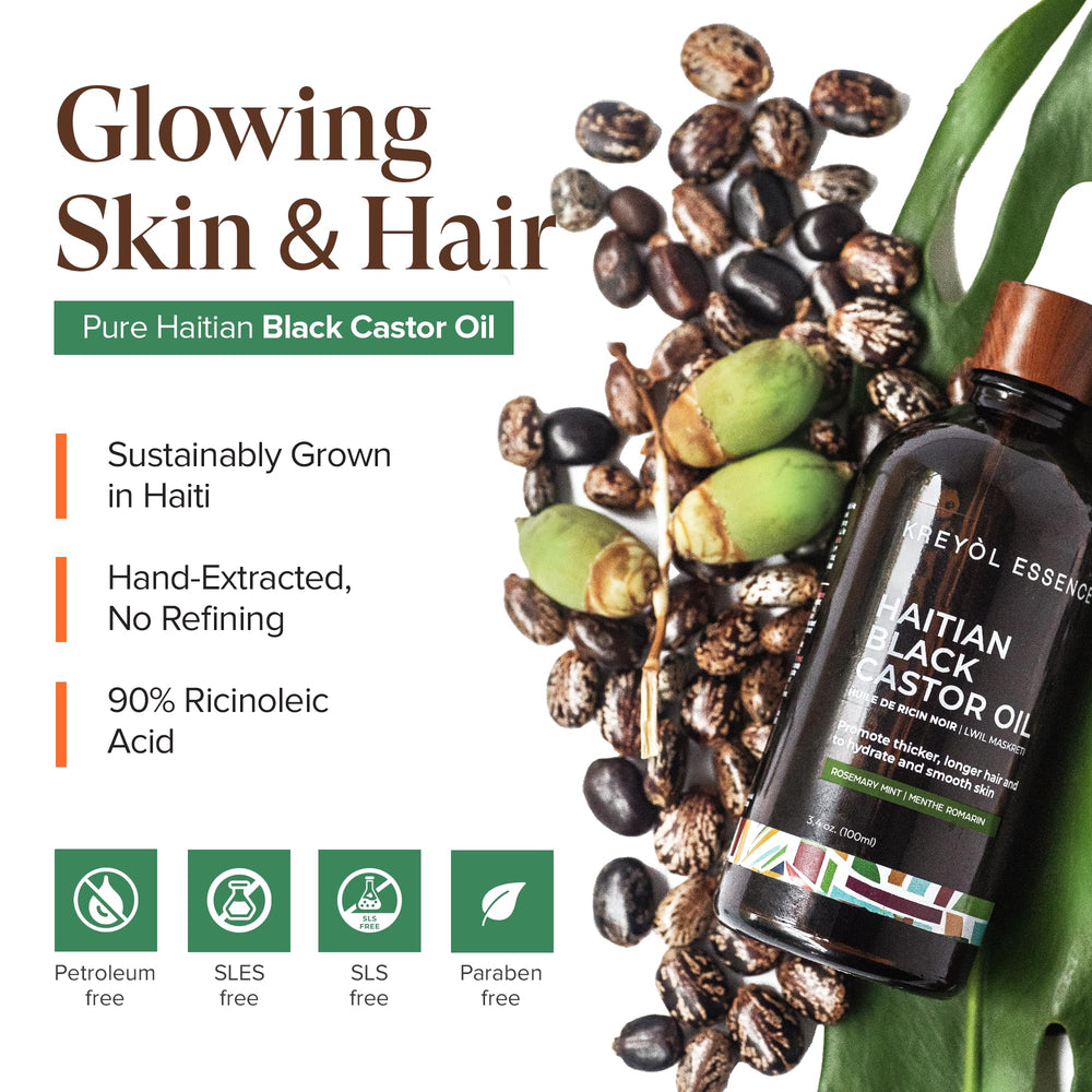 KREYÒL ESSENCE rosemary and peppermint ingredients visual emphasizing soothing aroma