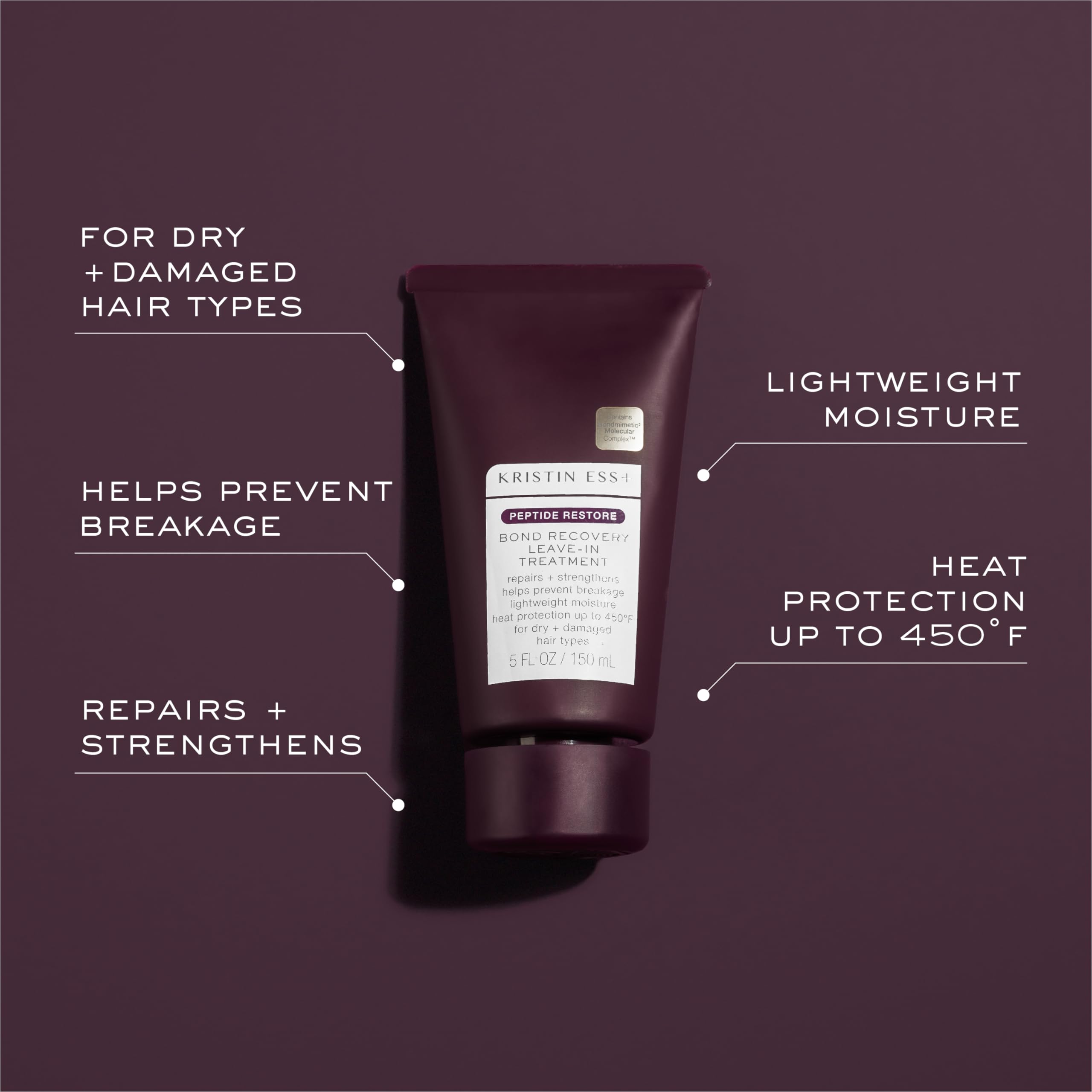 Kristin Ess applying leave-in to damp hair for smoother styling