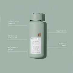 Kristin Ess bottle label detail listing color-safe and sulfate-free benefits
