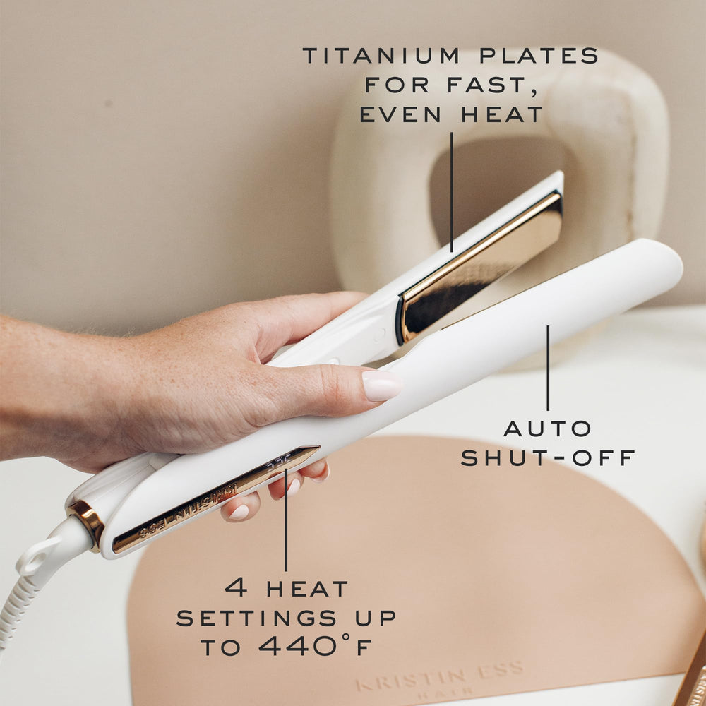 Kristin Ess digital display and control buttons shown for easy temperature preset selection and precision