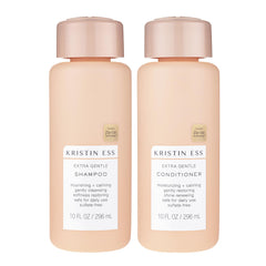 Kristin Ess front packaging showing bottles, gentle cleansing and softening benefits