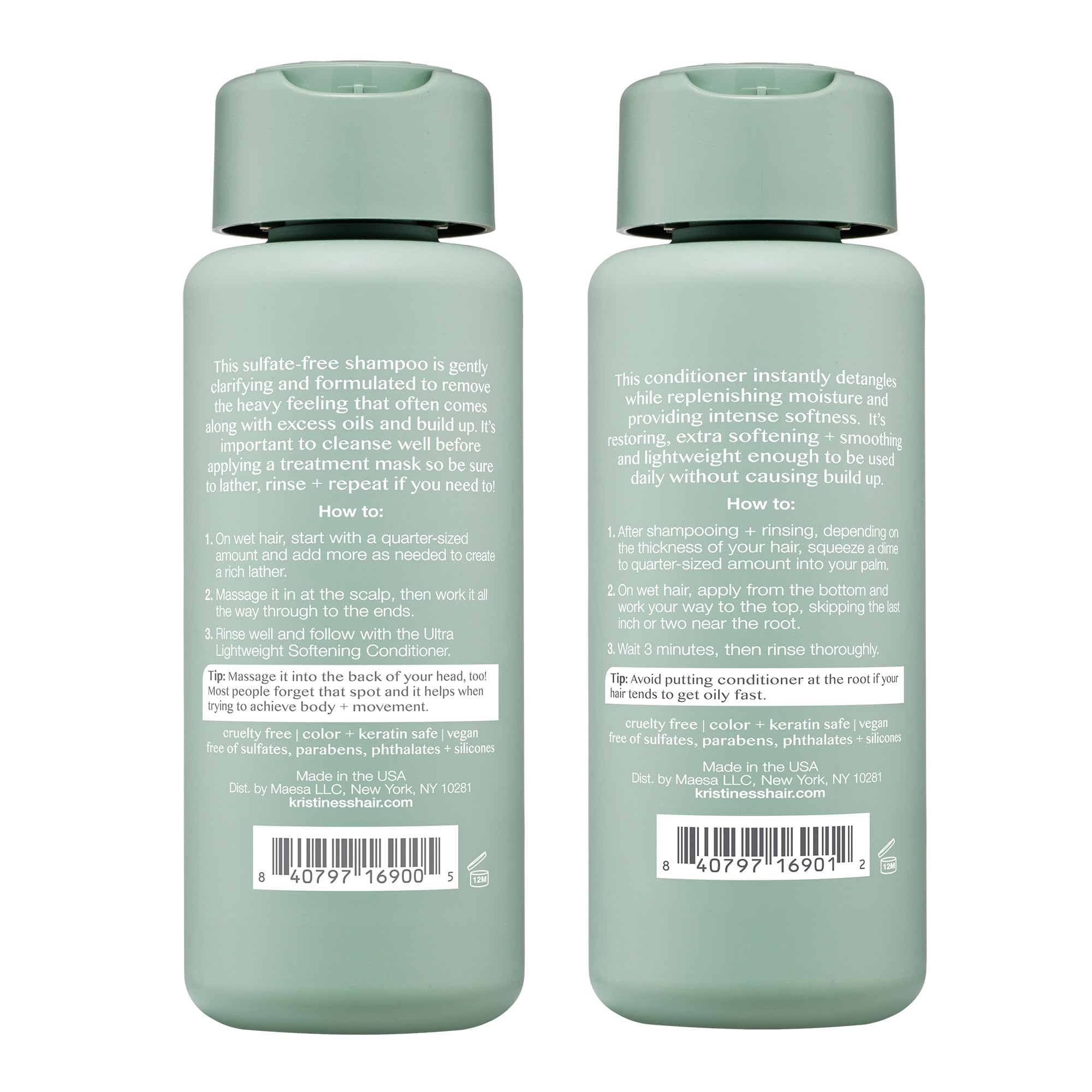 Kristin Ess shampoo pump close-up highlighting easy dispense and gentle cleansing