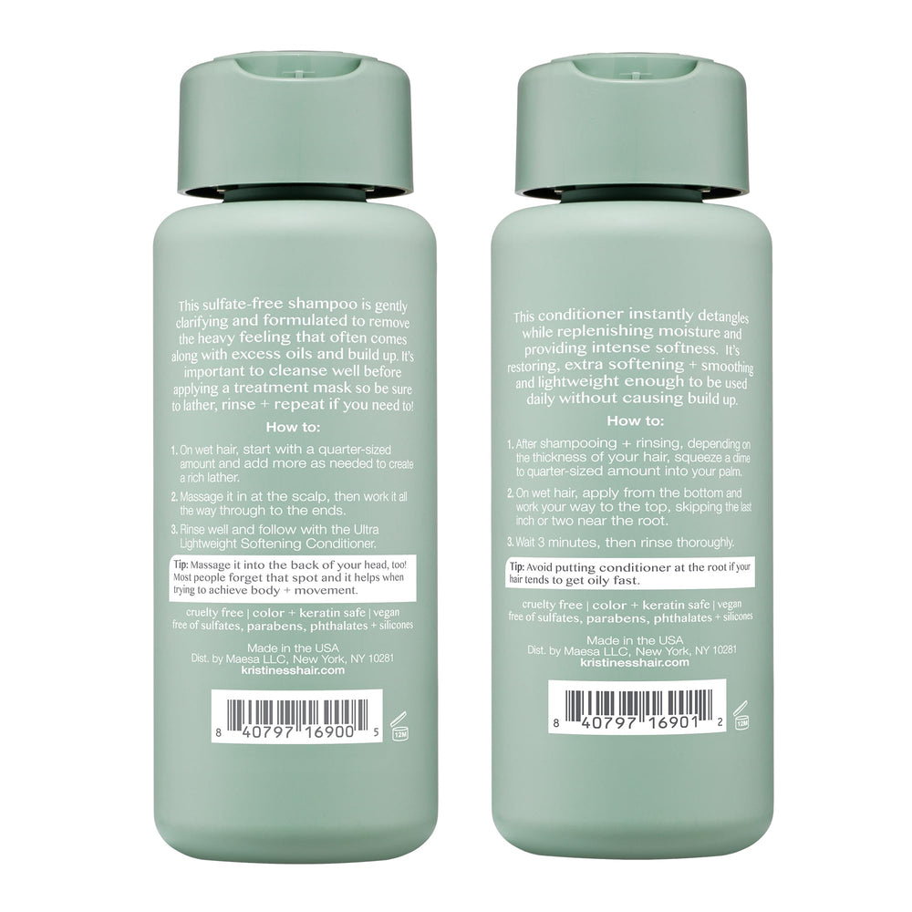 Kristin Ess shampoo pump close-up highlighting easy dispense and gentle cleansing