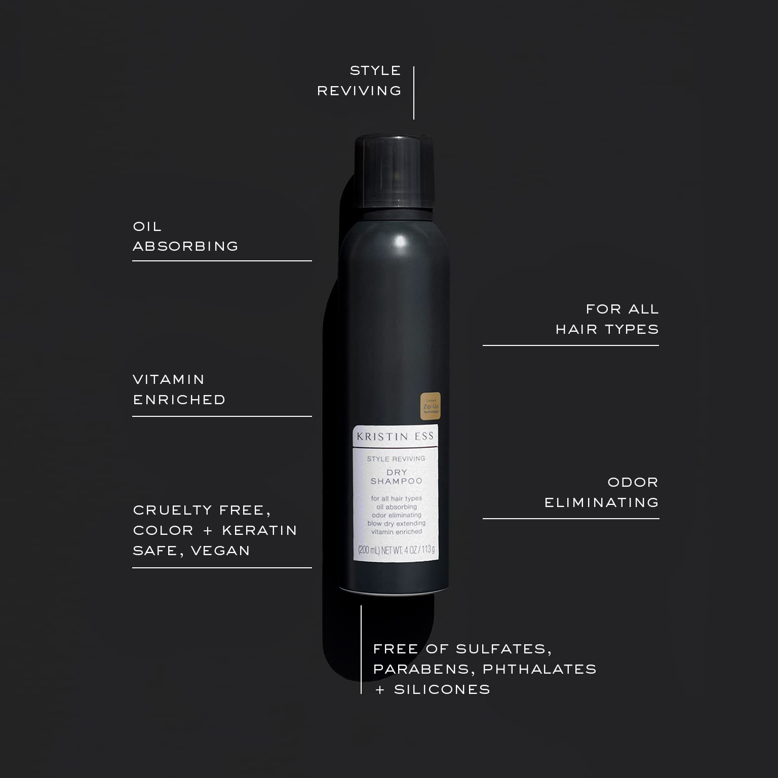Kristin Ess spray applied at roots for quick oil absorption