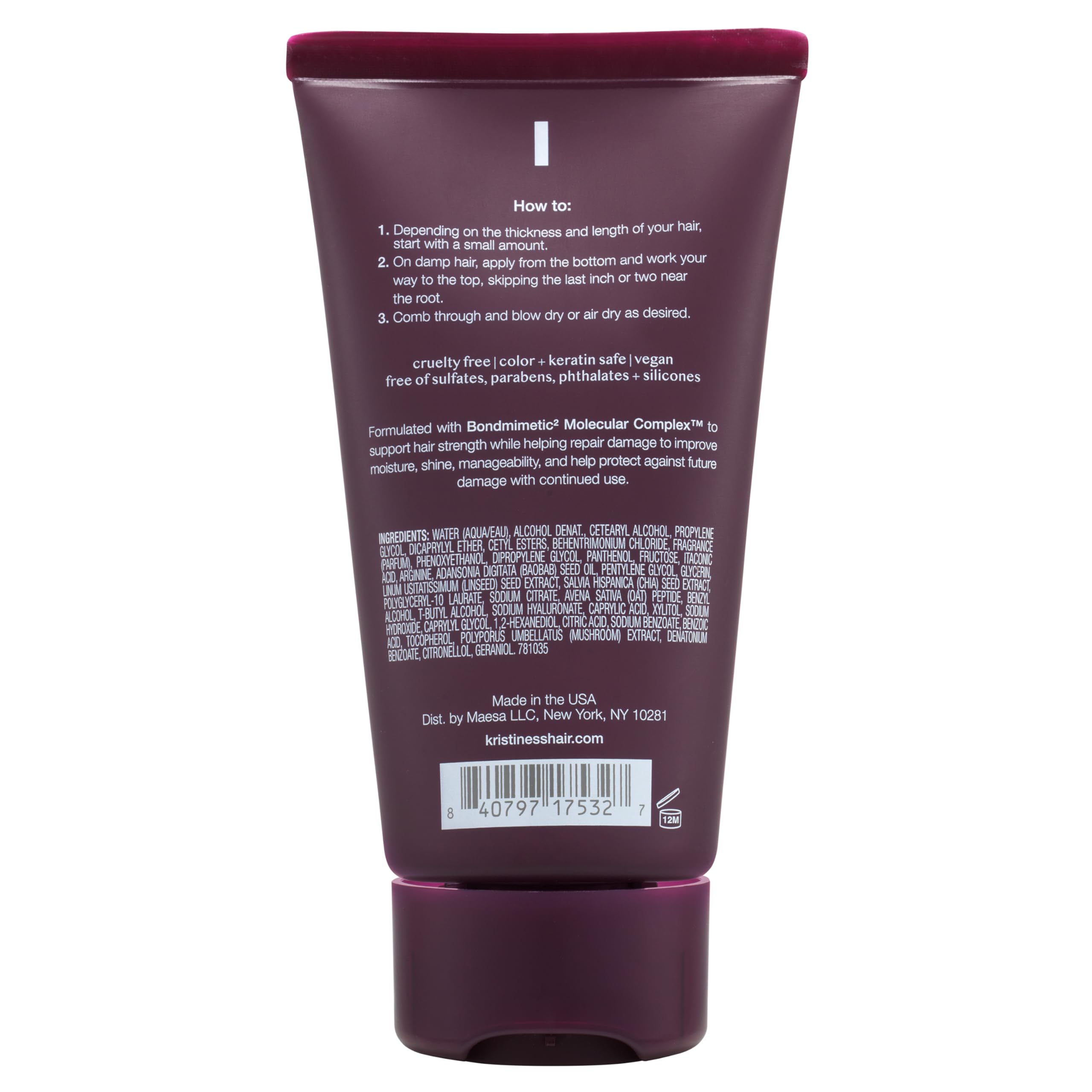 Kristin Ess cream texture close-up showing lightweight hydration