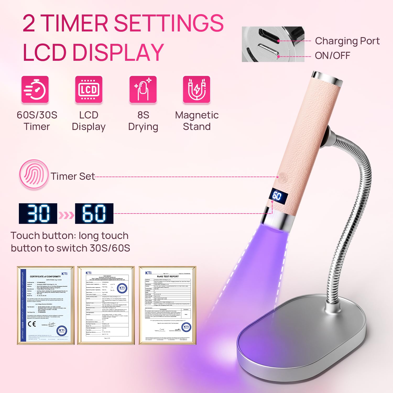 krofaue flexible gooseneck bent to angle lamp for precise curing benefit