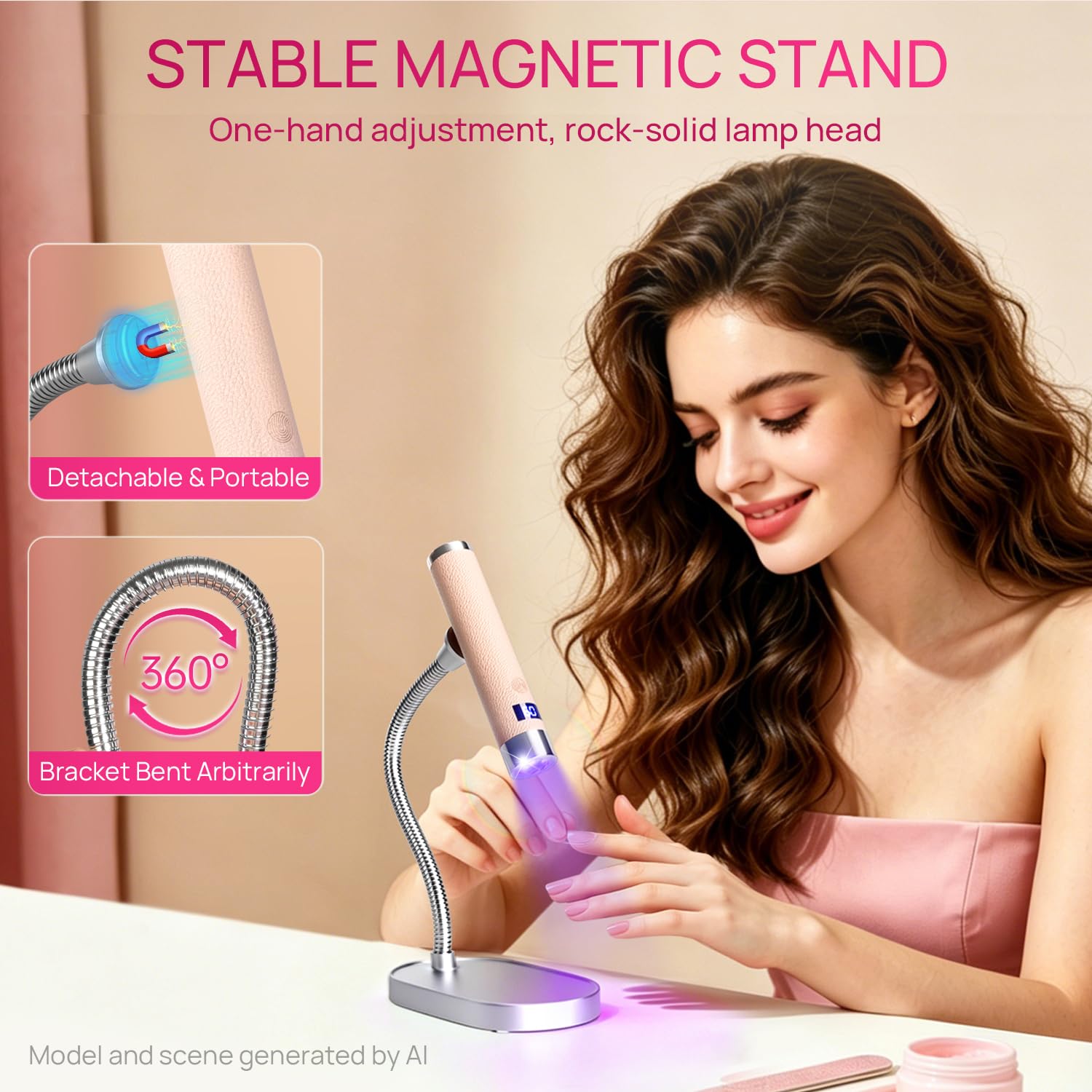 krofaue handheld use closeup showing targeted nail curing benefit