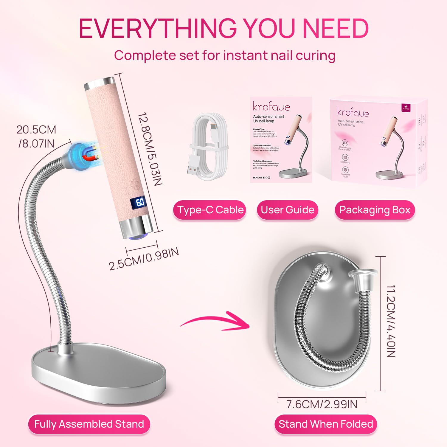 krofaue lamp packed inside a bag showing portability for on-the-go use