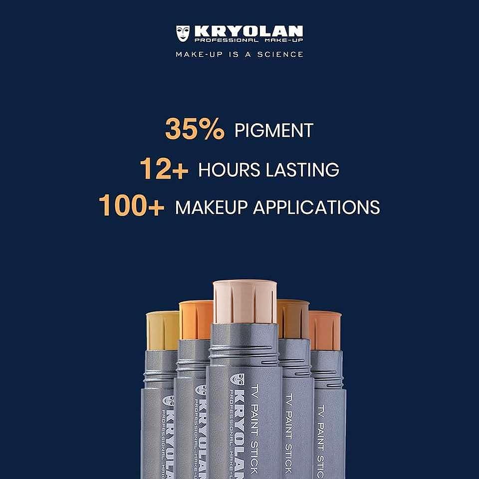 kryolan swatch of Alabaster stick on forearm demonstrating full coverage