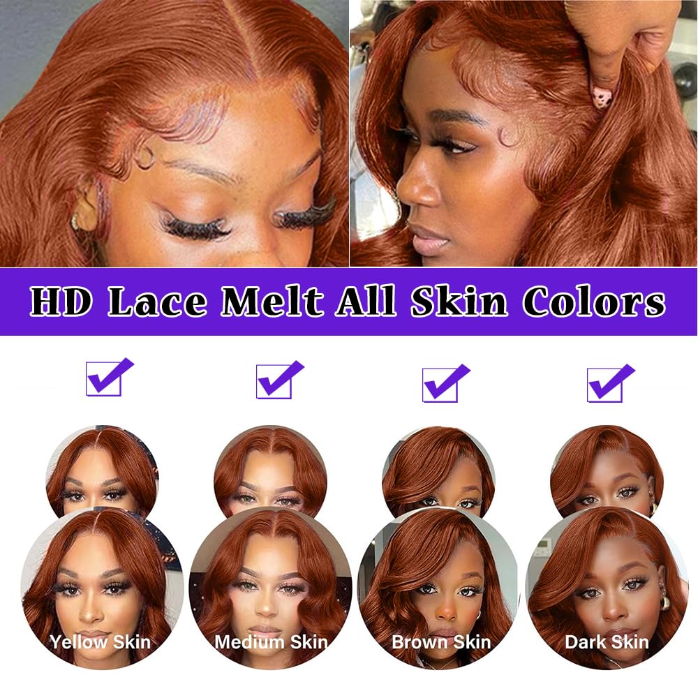 KTOOYKE color swatch on hand showing auburn reddish brown tone for color accuracy