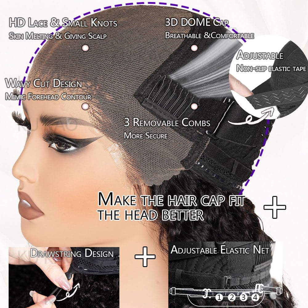 KUKAO pre-plucked hairline detail showing natural edges and effortless styling benefit