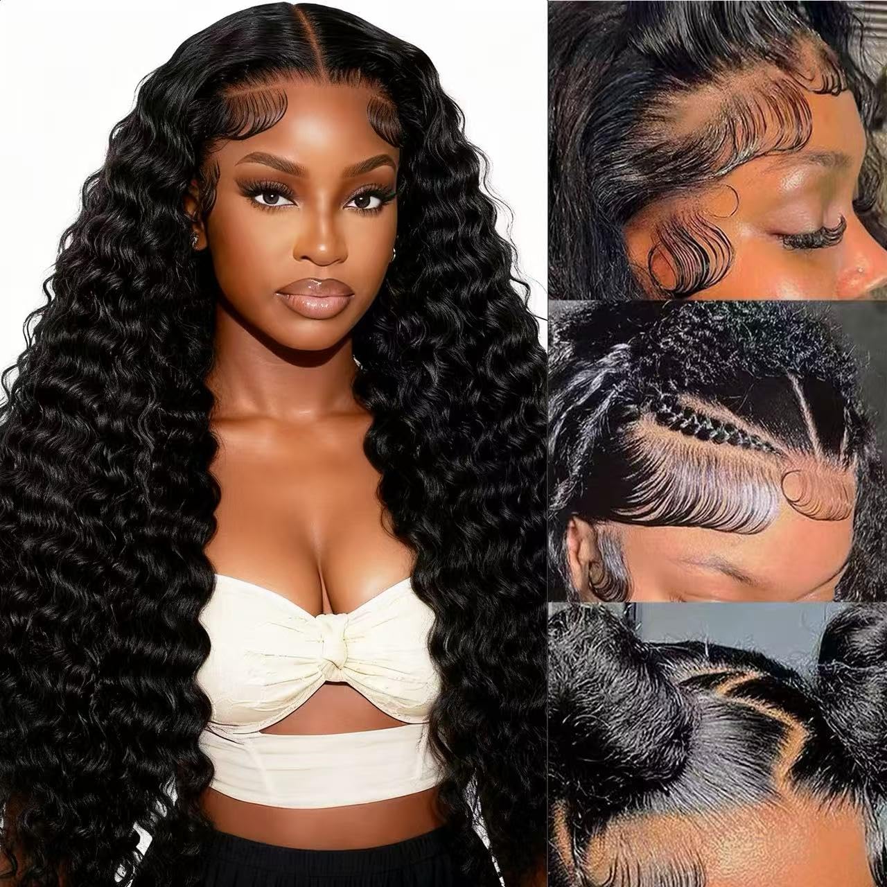 Kucmir front view showing full 30-inch deep wave wig and natural volume benefit