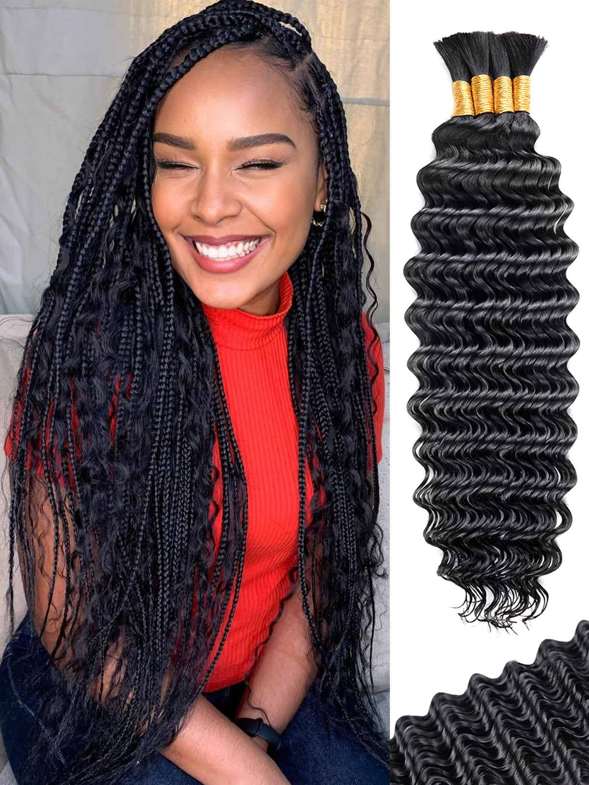 KULYMUWIG front packaging showing deep wave bundles and clear weight info benefits styling