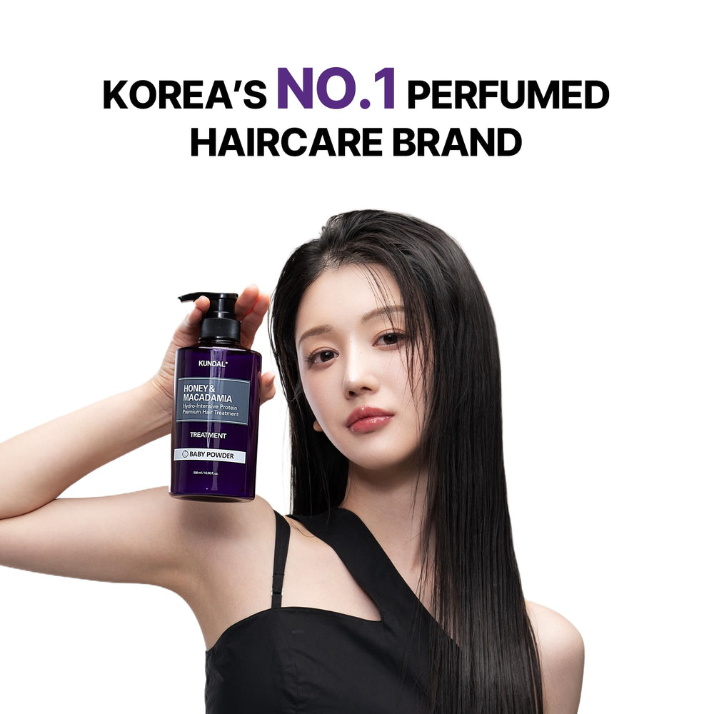 KUNDAL before and after hair results showing smoother shinier strands benefit