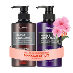 KUNDAL front packaging showing pink grapefruit scent and premium duo benefits