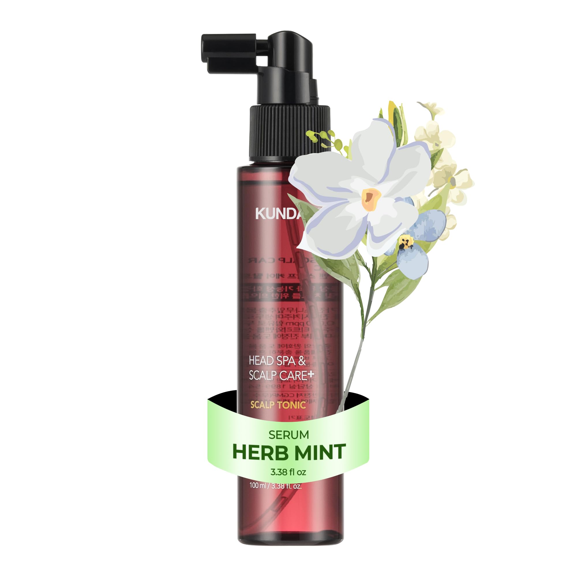 KUNDAL bottle front view showing clean design and Herb Mint benefit