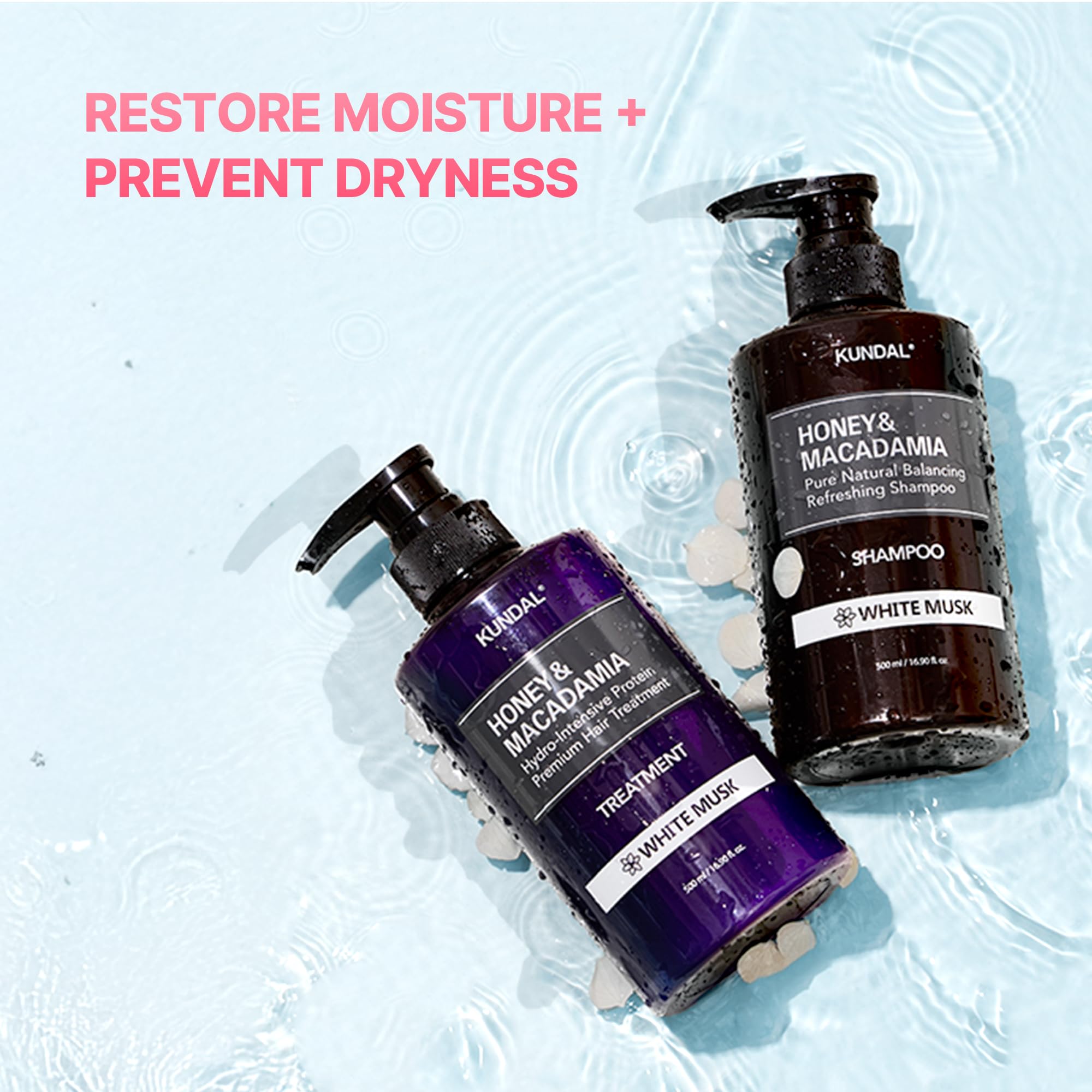 KUNDAL shampoo poured texture demonstrating moisturizing richness
