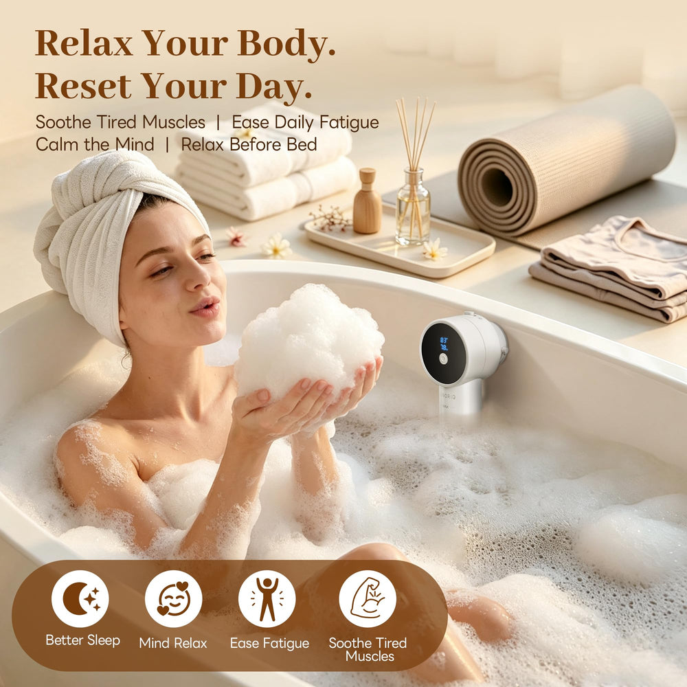 KUNORIQ LED display showing water temperature and battery level for easy monitoring