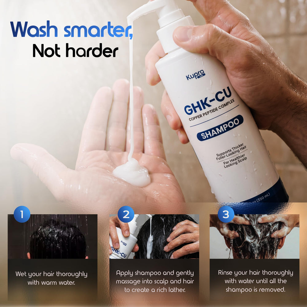 Kupra Labs bottle in shower scene showing easy daily use