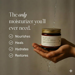 KUSHI jar in hand showing scale and portability for daily face and body use