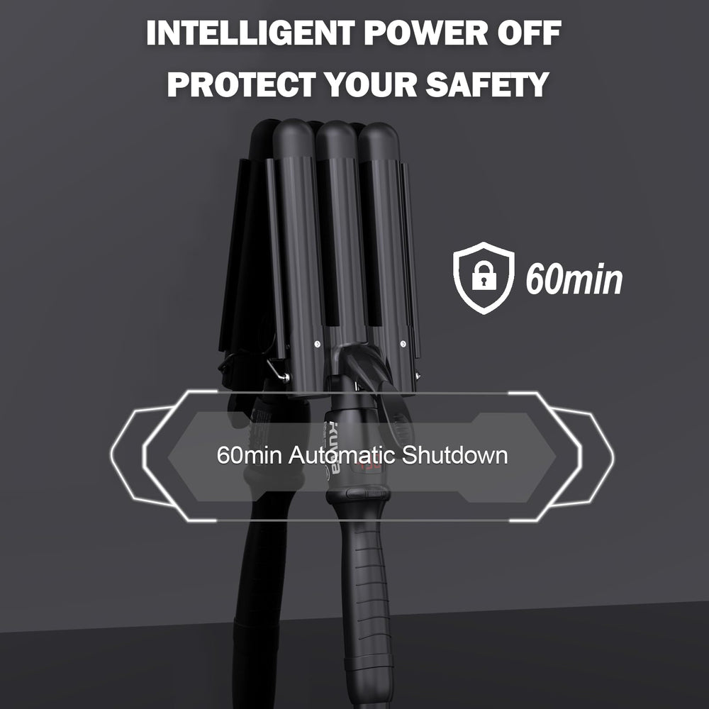 kuwa barrel texture detail showing ceramic finish for frizz reduction