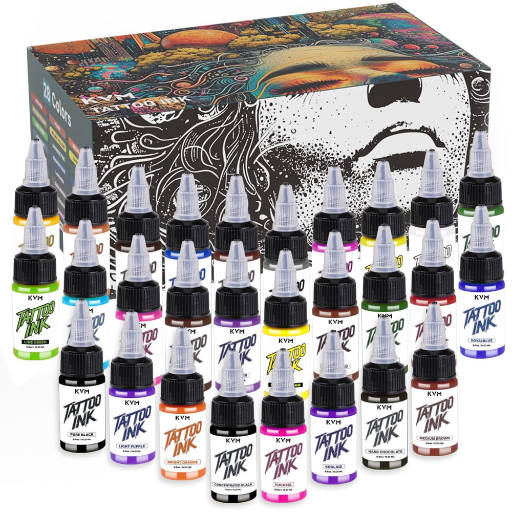 KVM front packaging showing 28 bottles and compact kit for fast selection