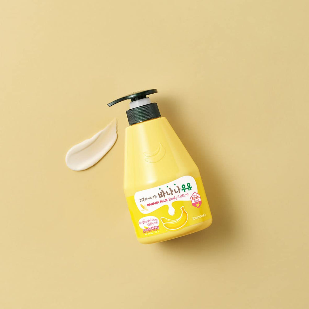 Kwailnara composition shot with banana, milk and royal jelly showing nourishing blend