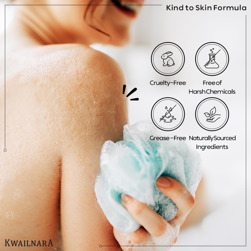 Kwailnara body wash in shower lifestyle scene for comforting daily ritual
