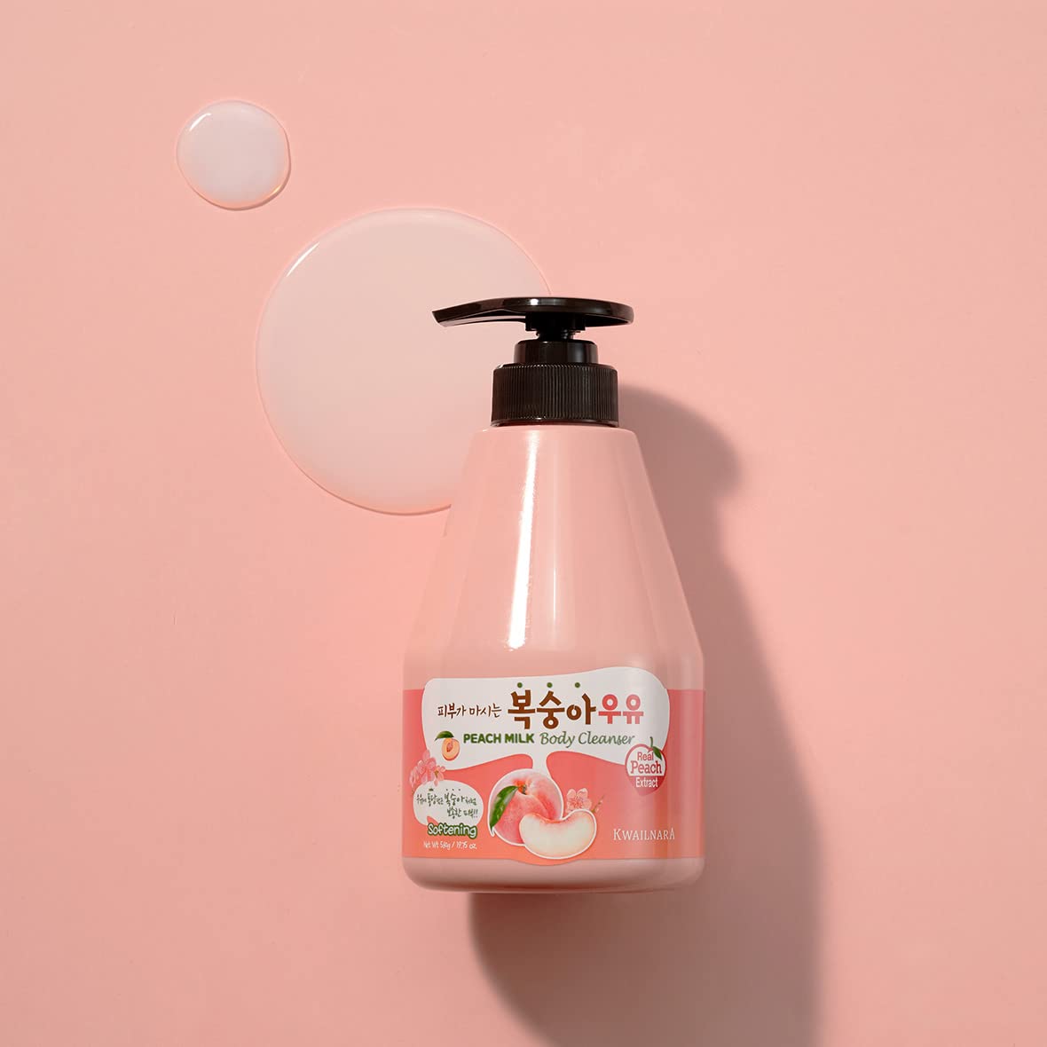Kwailnara bottle in bathroom lifestyle scene showing relaxing shower scent and replenishing care